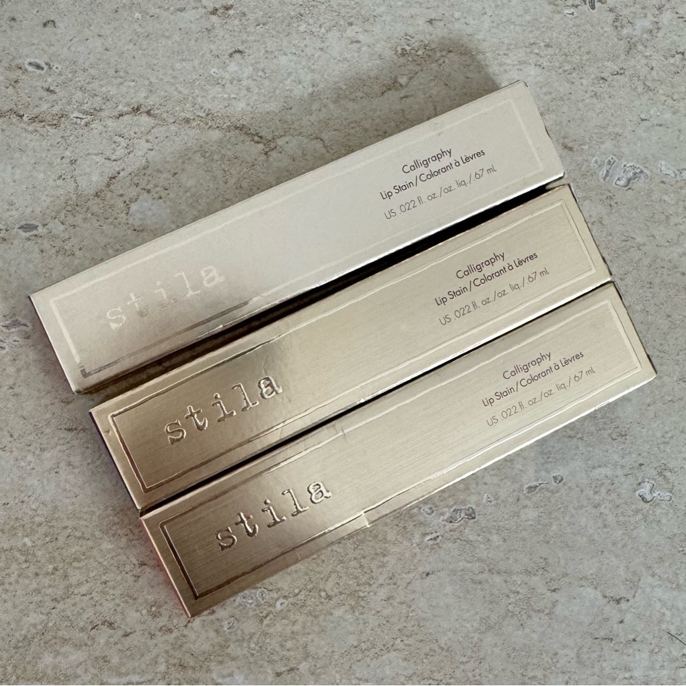 New! STILA Lip Calligraphy Stain, Rosa, Susan, Ariana Colors, 3 Pcs Set!